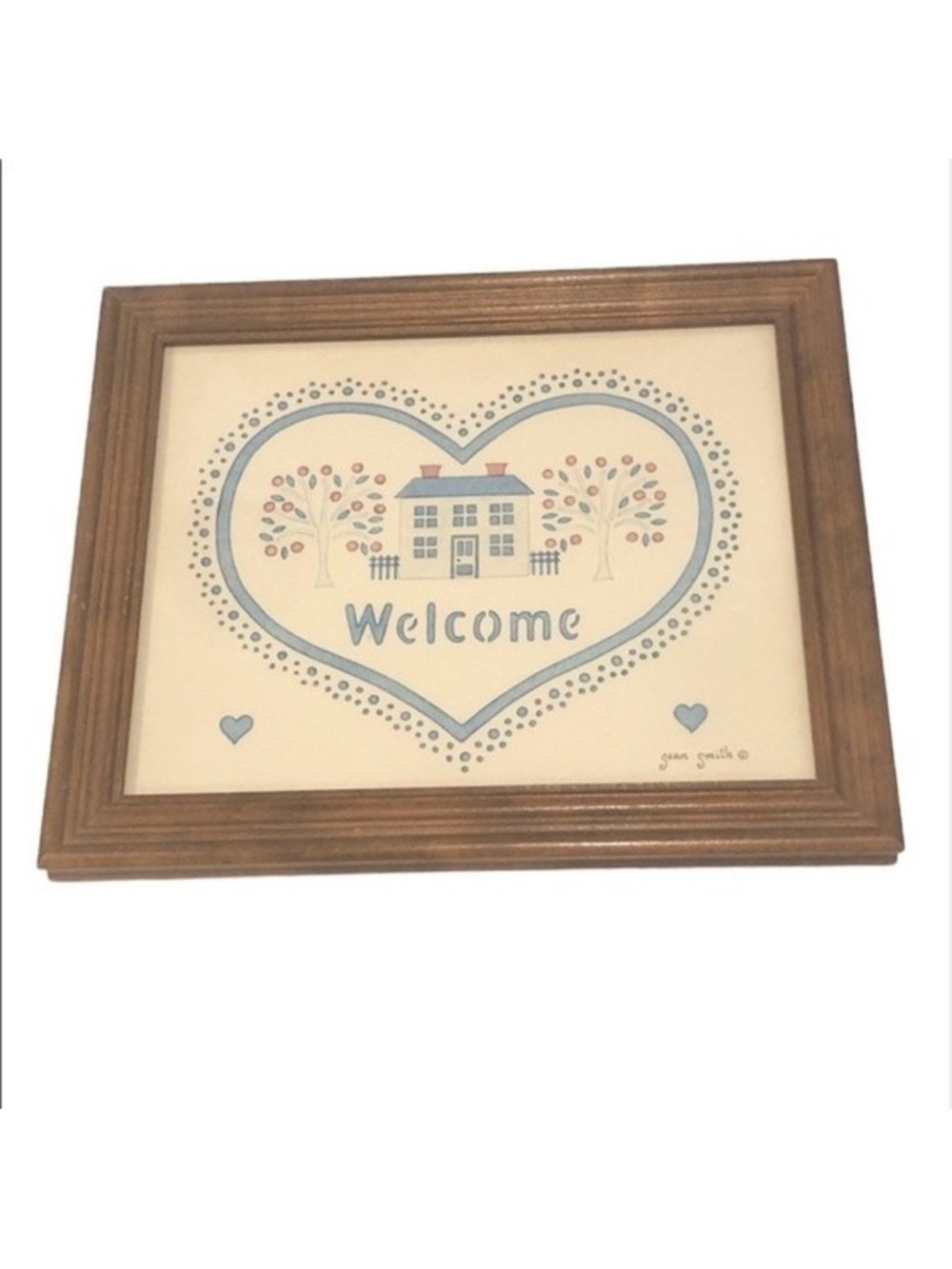 Vintage 1980s Country Heart Welcome Sign Cottagecore Farmhouse Grandma Core